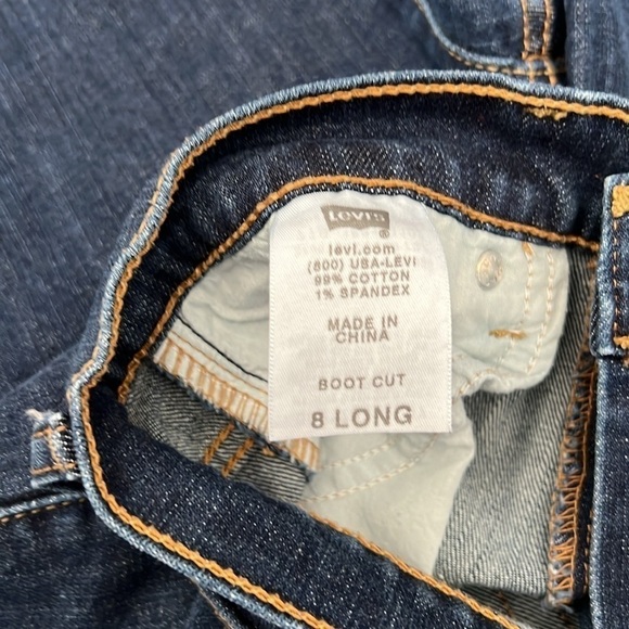 Levi's Womens Boot Cut 515 Jeans WPL-423 Dark Wash Mid Rise Size 8 Long - Picture 5 of 7